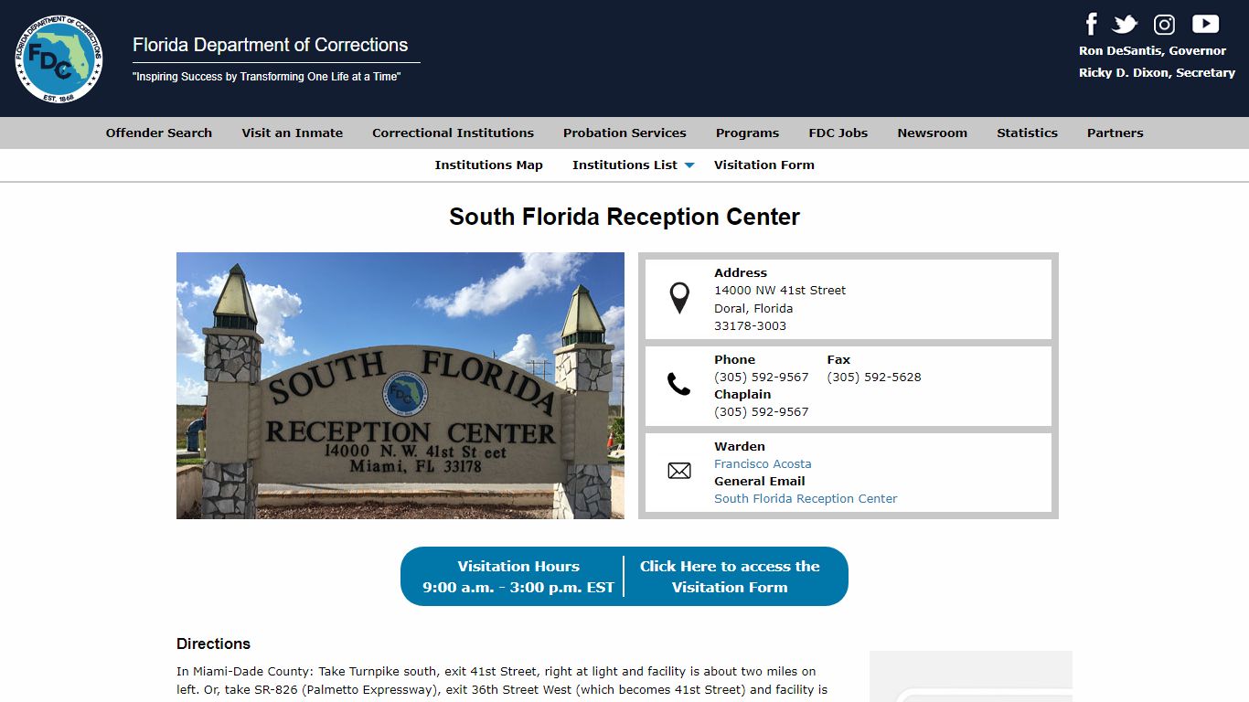 South Florida Reception Center -- Florida Department of Corrections