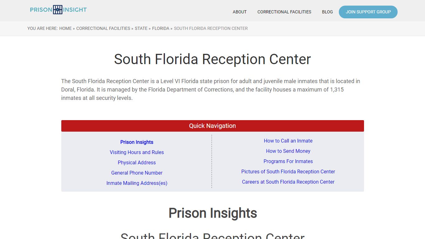 South Florida Reception Center - Prison Insight