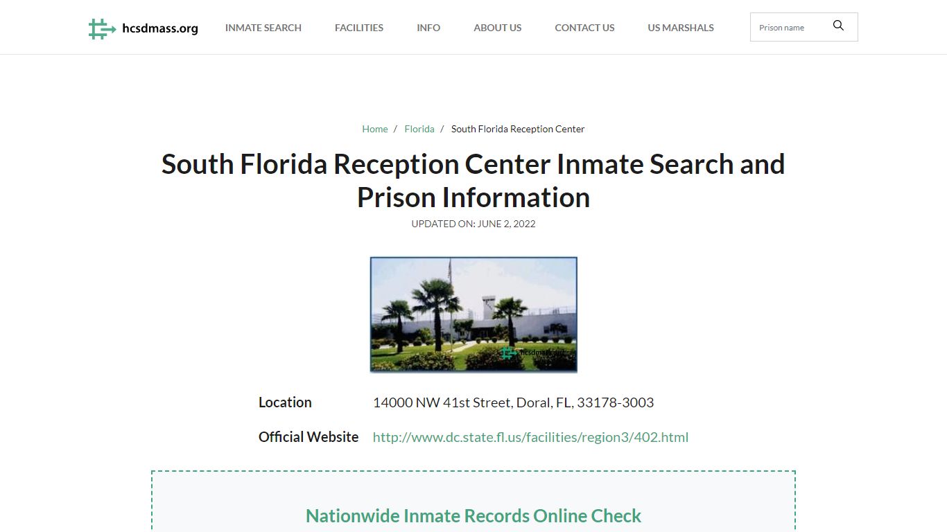 South Florida Reception Center Inmate Search and Prison Information