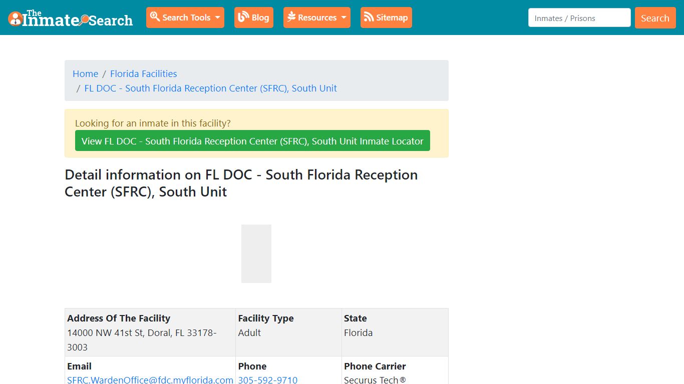 Information on FL DOC - South Florida Reception Center (SFRC), South ...
